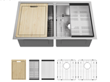 Stainless Steel Equal Double Workstation Sink with Accessories