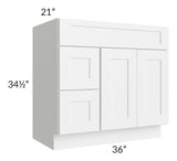 Bradford Designer White with 5-Piece Vanity 36"