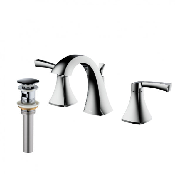 Karran Randburg KBF524 2-Handle Three Hole Widespread Bathroom Faucet with Matching Pop-up Drain