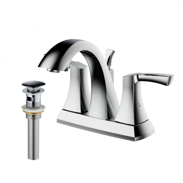 Karran Randburg KBF526 2-Handle Two Hole Centerset Faucet Bathroom Faucet with Matching Pop-up Drain