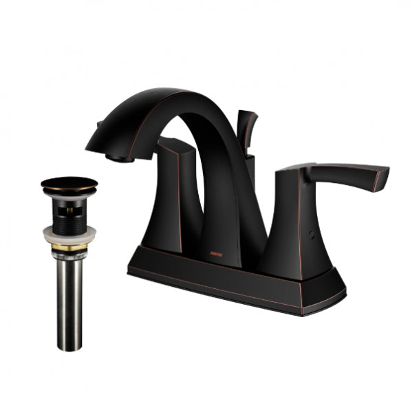 Karran Randburg KBF526 2-Handle Two Hole Centerset Faucet Bathroom Faucet with Matching Pop-up Drain