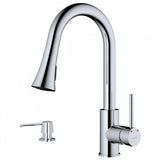 Karran Weybridge Single-Handle Pull-Down Sprayer Kitchen Faucet with Matching Soap Dispenser