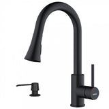 Karran Weybridge Single-Handle Pull-Down Sprayer Kitchen Faucet with Matching Soap Dispenser