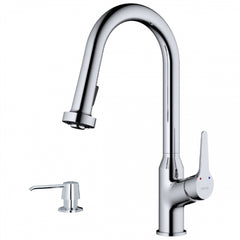 Karran Dockton Single-Handle Pull-Down Sprayer Kitchen Faucet with Matching Soap Dispenser