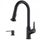 Karran Dockton Single-Handle Pull-Down Sprayer Kitchen Faucet with Matching Soap Dispenser