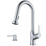 Karran Dockton Single-Handle Pull-Down Sprayer Kitchen Faucet with Matching Soap Dispenser