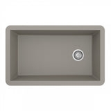 Quartz/Granite 32 in. Single Bowl Undermount Kitchen Sink with Bottom Grid and Strainer