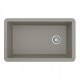 Quartz/Granite 32 in. Single Bowl Undermount Kitchen Sink with Bottom Grid and Strainer