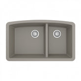 Undermount Quartz Composite 32" 60/40 Double Bowl Kitchen Sink Kit